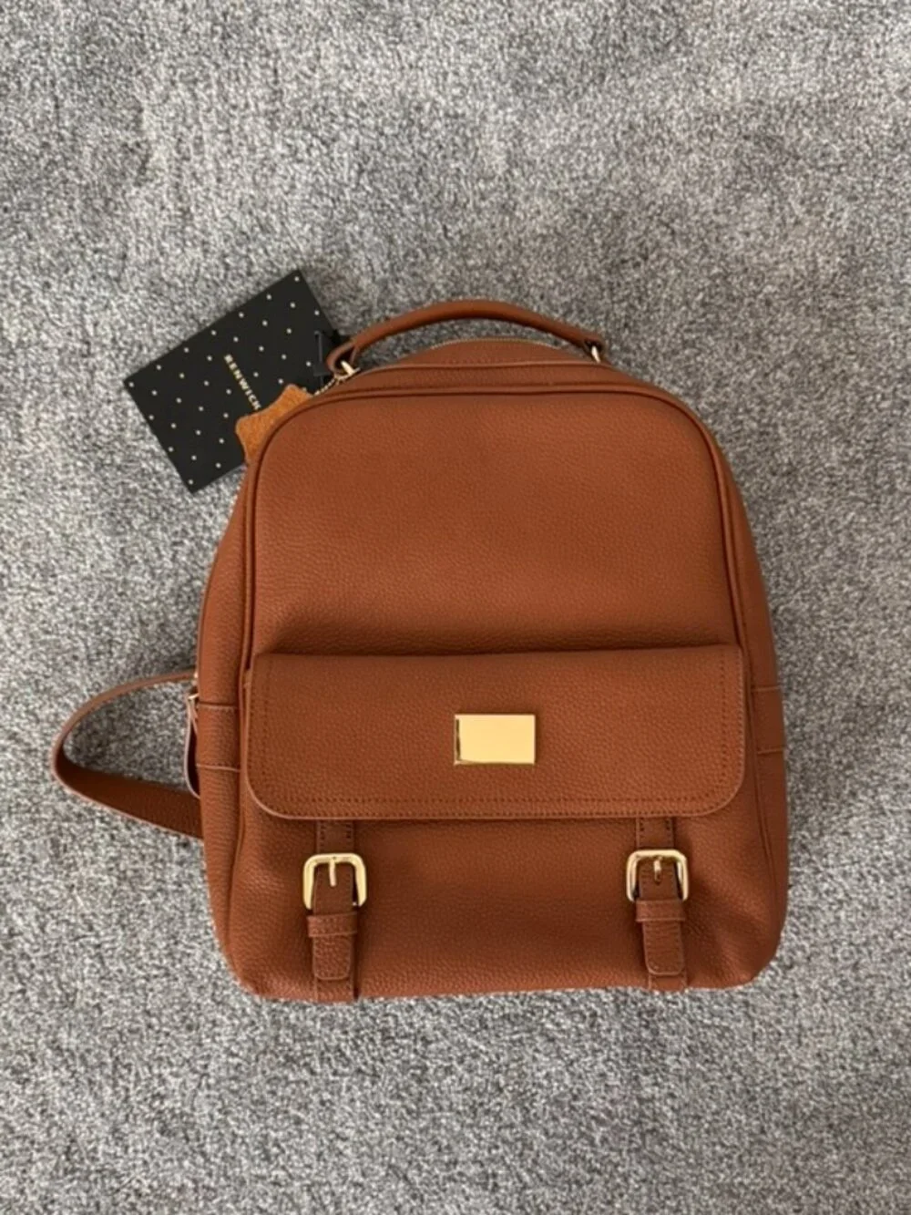 Renwick Genuine Leather Cognac Brown Backpack RFID Tablet Compartment NWT